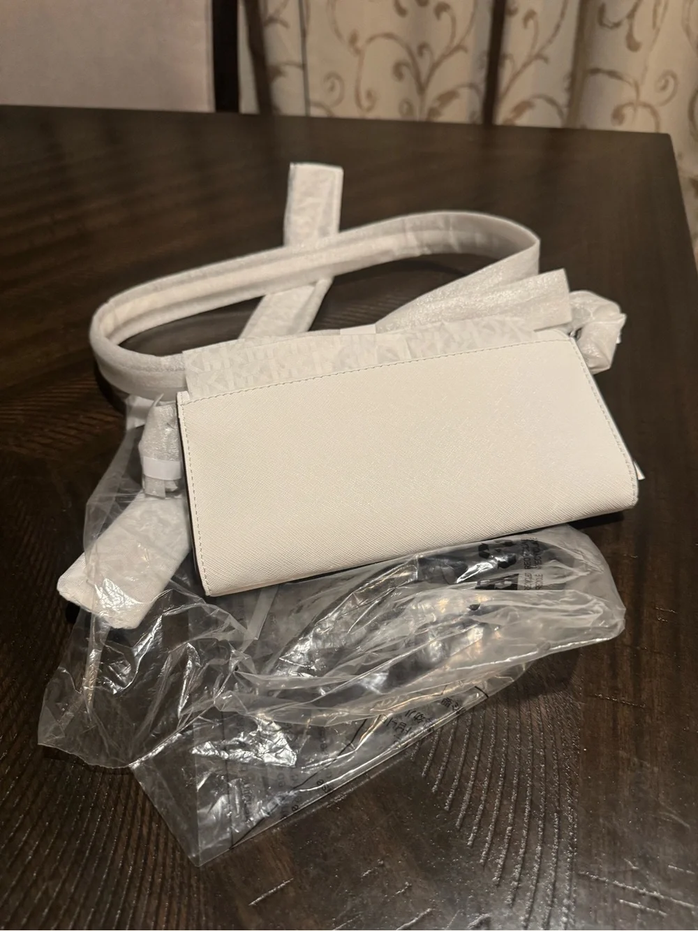 MICHAEL KORS Optic White Crossbody Wallet Bag